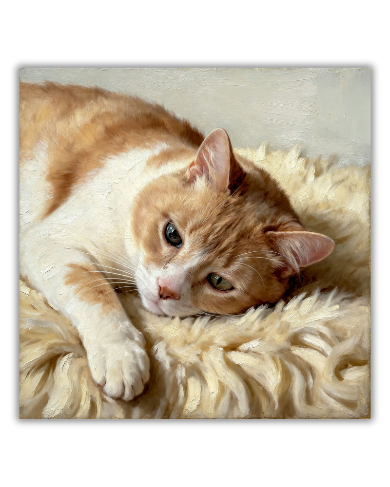cat oil painting