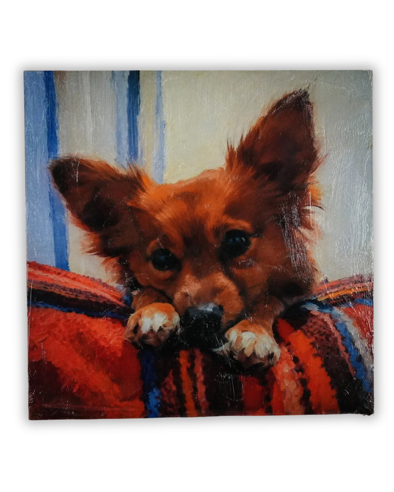 puppy oil painting portrait