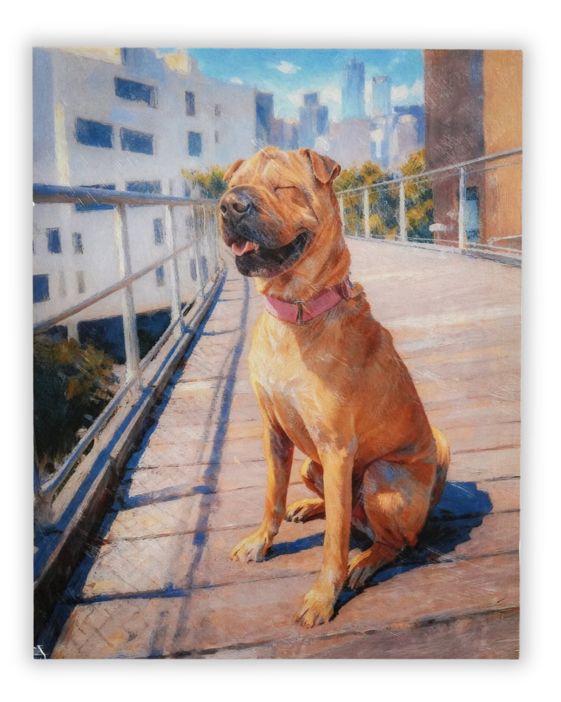 antique dog painting portrait